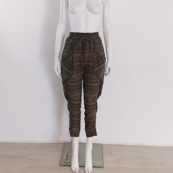 BNWT Free People (XS) Green Joggers Size UK 6 8 EU 34 36 Lounge Casual Trousers - Picture 3 of 9